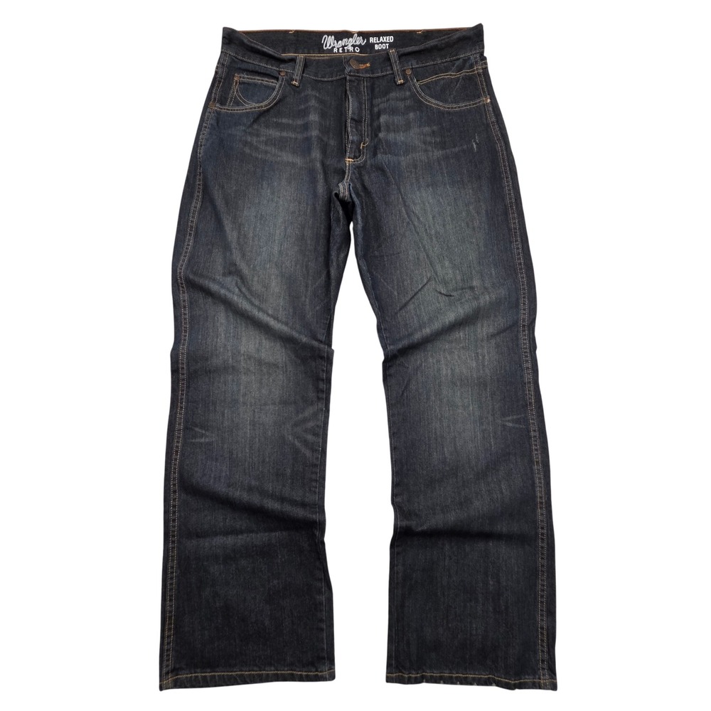 Wrangler Retro Relaxed Bootcut Jeans Mens 36x32 Dark Wash WRT20WB